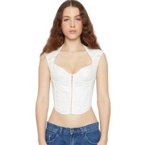 Guizio Collared Corset Bustier Top